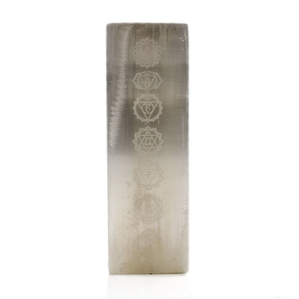 Chakra Lamp Selenite Block Lamp 25cm