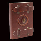 Leather Tigereye with Belts Notebook (6x4")