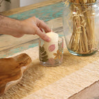 Primavera Natural Floral Glass Candle Holder