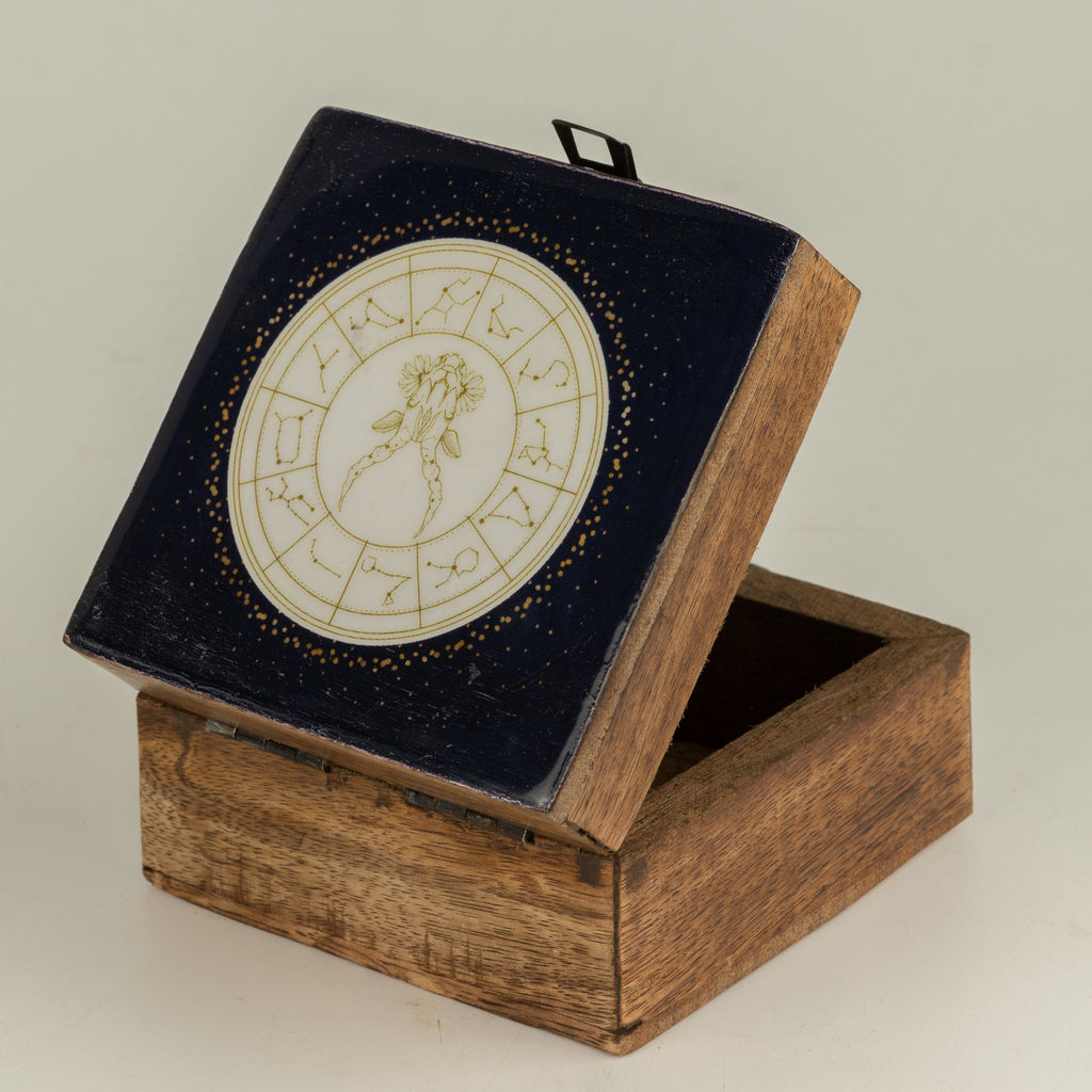 Capricorn Small Enamelled Keepsake Box