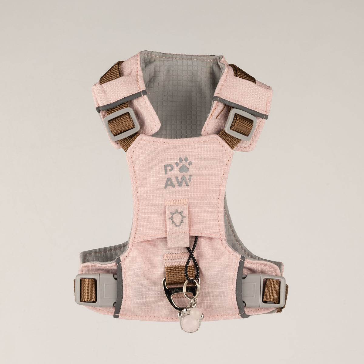 Dog Step-In Guardian Harness with Reflective Mesh & Rose Quartz Charm - Soft Pink - Extra Small (2-4kg)