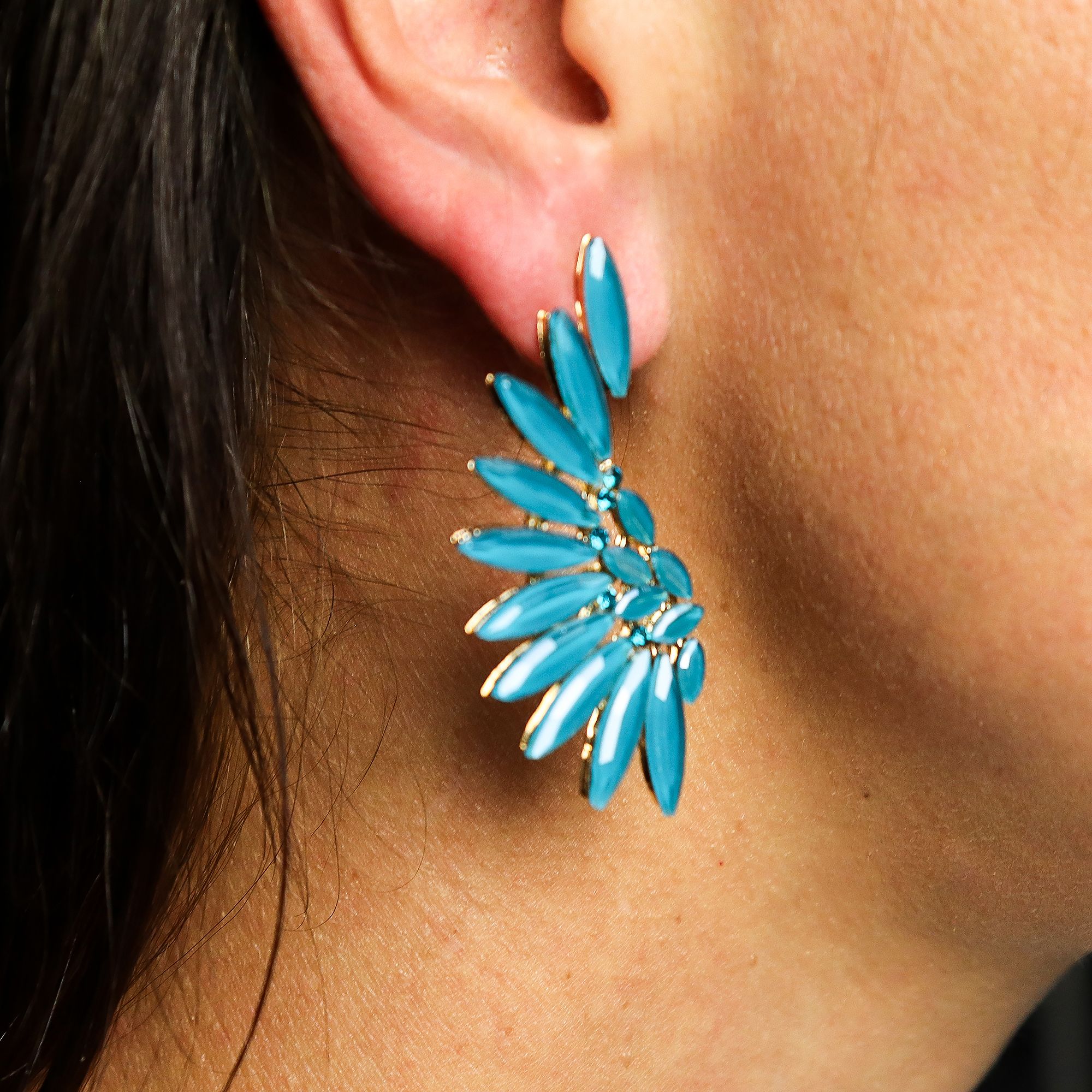The Labradorite Nymph — Angel Wing Earrings