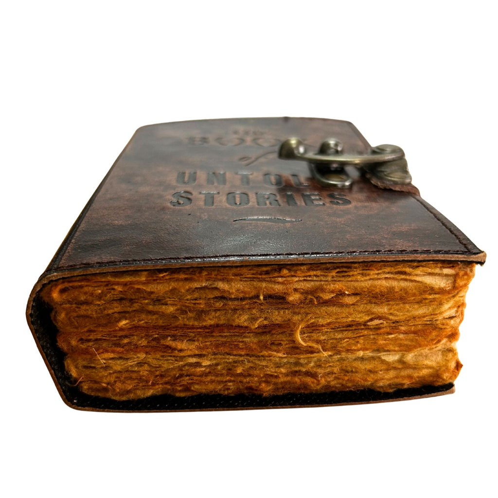 The Book of Untold Stories Fat Deckled Leather Notebook