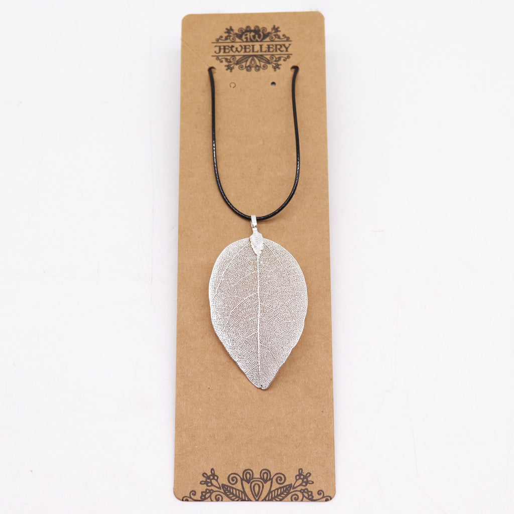 Silver  Bravery Leaf Necklace