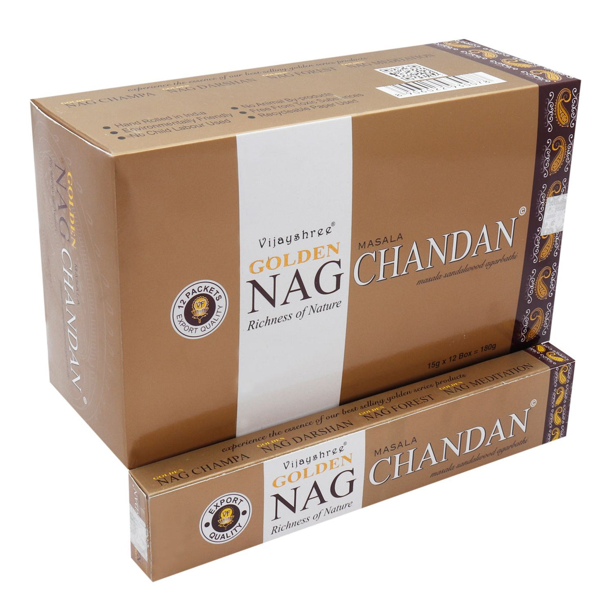 Chandan Sandalwood Incense Sticks 15g - Golden Nag