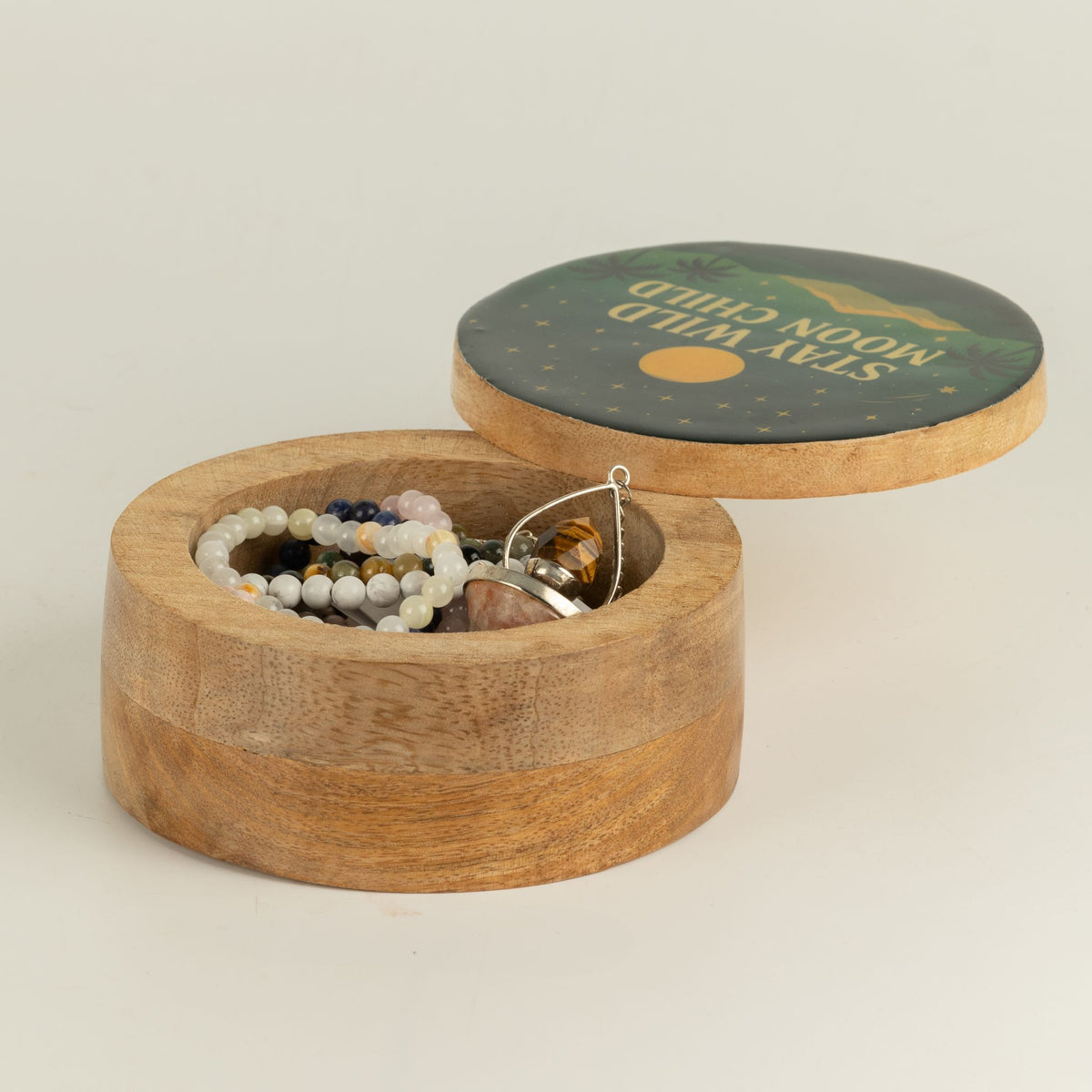 Stay Wild Moon Child Round Enamelled Keepsake Box
