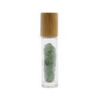Green Aventurine Gemstone Essential Oil Roller Bottle | Wooden Cap