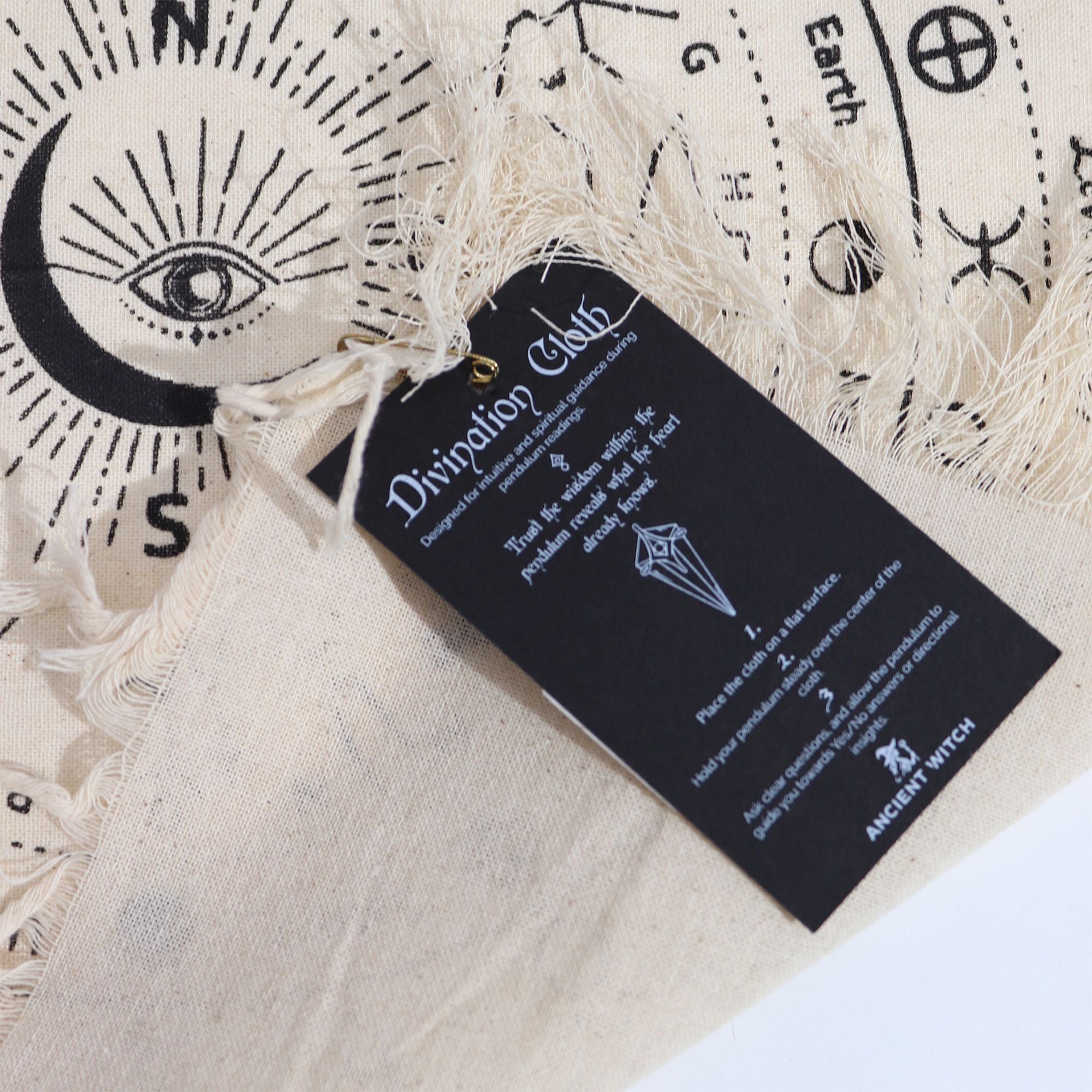 All Seeing Eye Pendulum Divination Cloth | Natural & Black | Ancient Witch