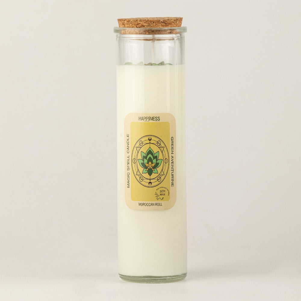 Happiness Magic Spell Candle | Moroccan Rose & Aventurine