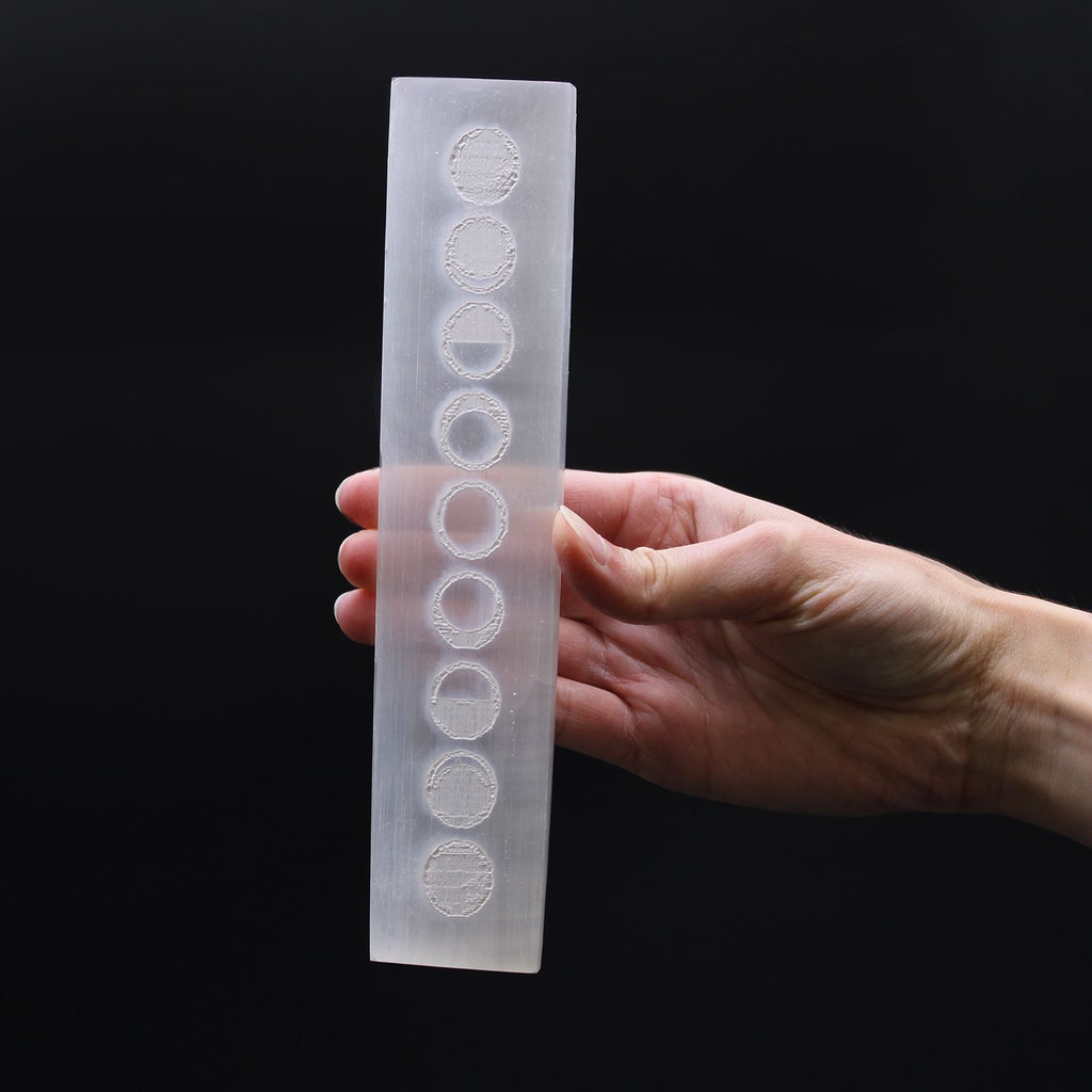 Selenite Flat Bar Charging Plate 20cm | Moon Cycles Design