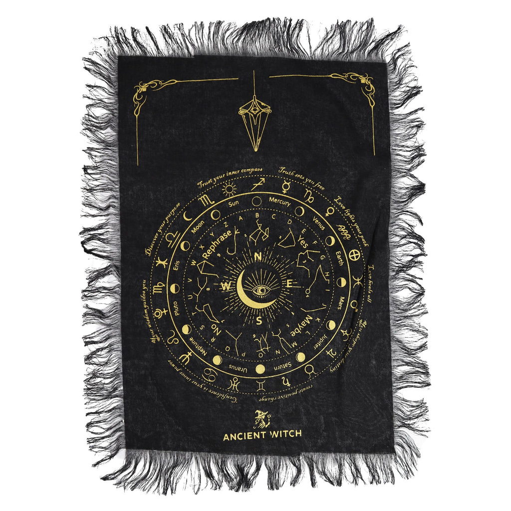 All Seeing Eye Pendulum Divination Cloth | Black & Gold | Ancient Witch