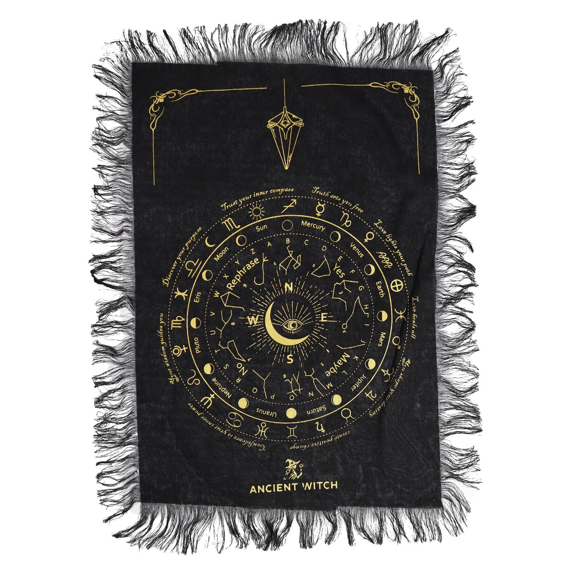 All Seeing Eye Pendulum Divination Cloth | Black & Gold | Ancient Witch