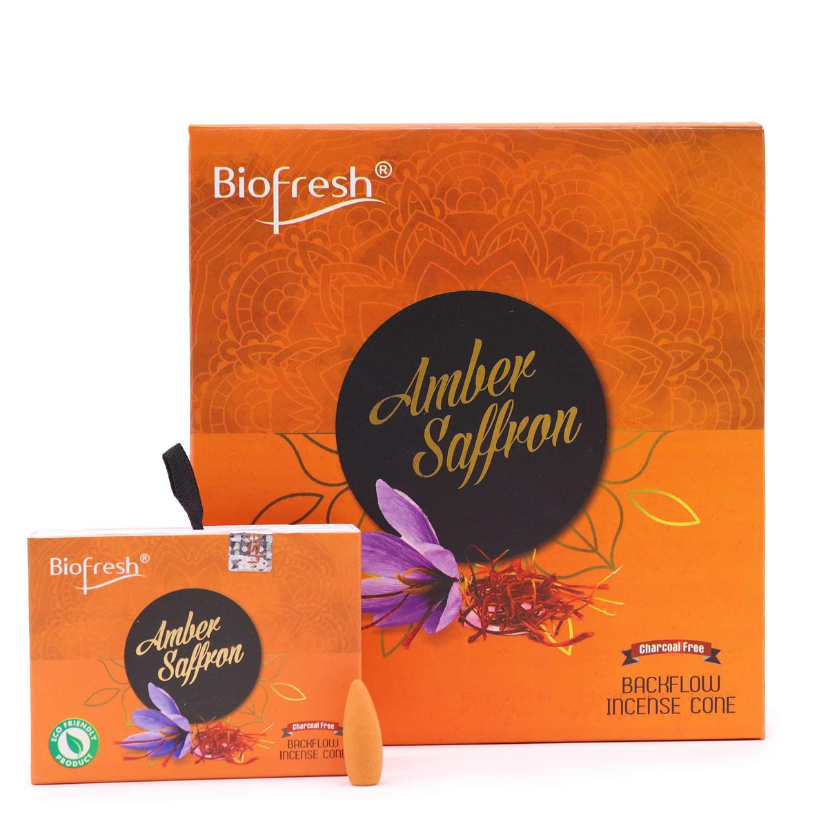 Amber Saffron Backflow Incense Cones -  Biofresh