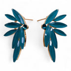 Teal Green Fairy Earrings – Vintage Glass & Stainless Steel