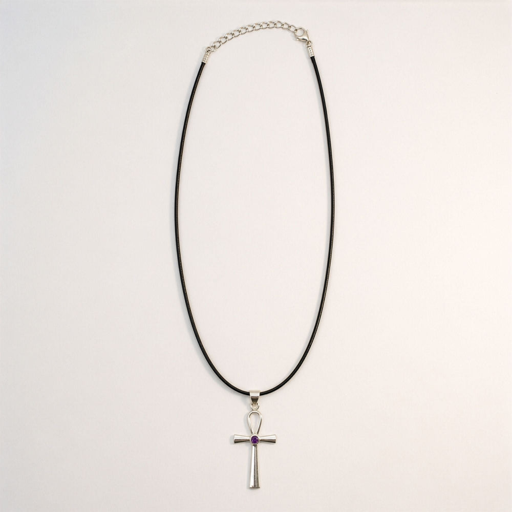 Ankh Symbol of Eternal Life Pendant | Silver Plated | 45cm Cord
