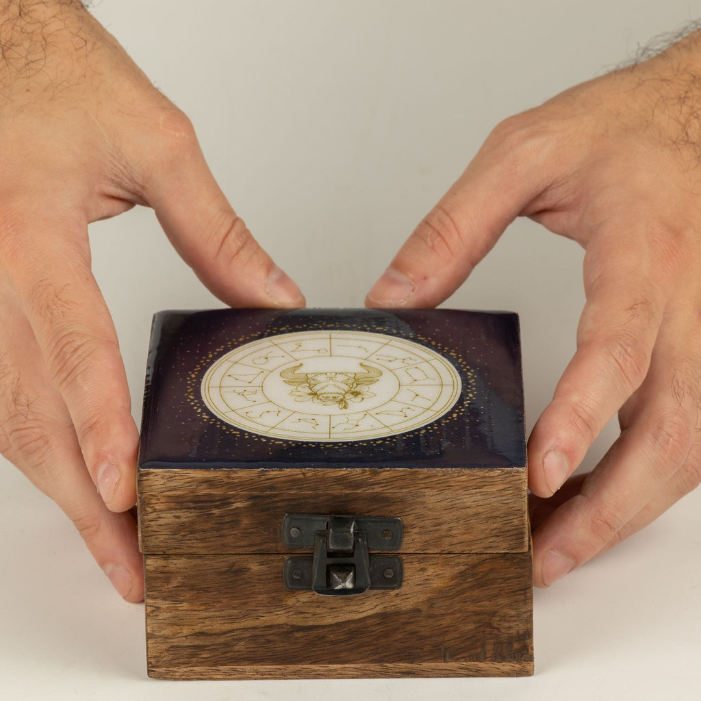 Taurus Small Enamelled Keepsake Box