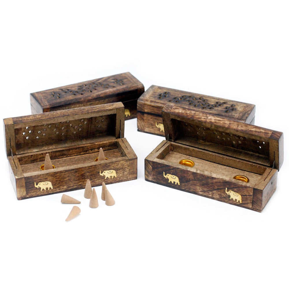 Mango Wood Incense Cone Smoke Box