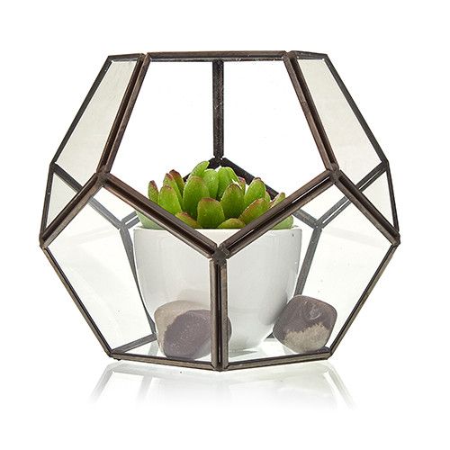 Geometric Crystal Display Terrarium — Large Octagon