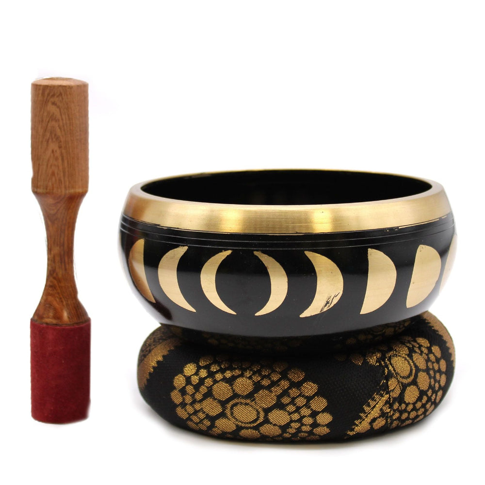 Moon Phase Black Singing Bowl Set 14cm