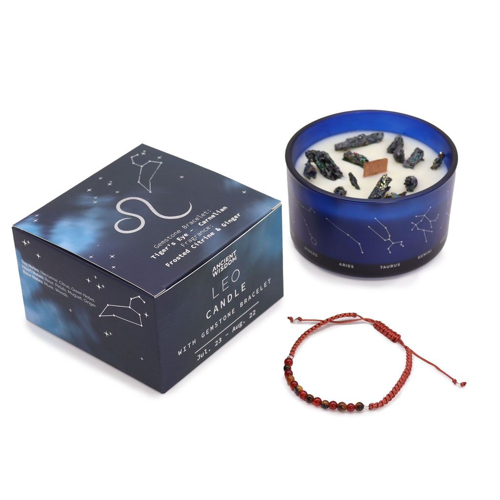 Leo Zodiac Bundle | Fragrance Oil, Crystal Candle & Incense Set