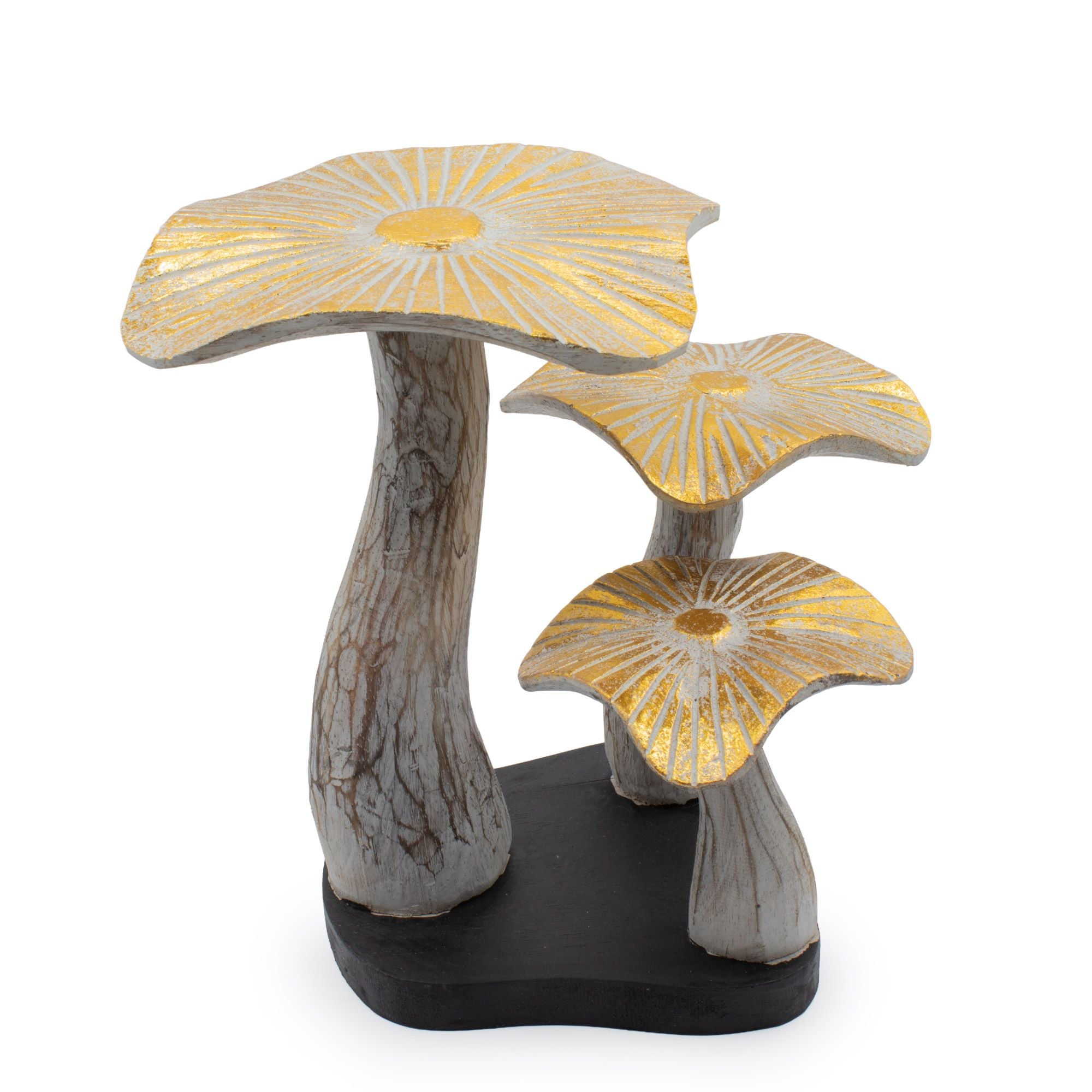 The Gilded Grove — Medium Whitewash Mushroom Sculpture