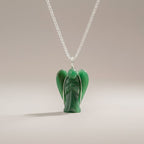 Gemstone Guardian Angel Pendant - Green Aventurine