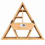 Triangle Wall Shelf with Moon Phase Drawer | Wooden Celestial Shelf