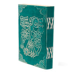 Peace Green Leather Notebook with Lock