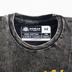 Nomad Sari Stonewashed Cotton T-Shirt | Compass of Life | Charcoal | Medium