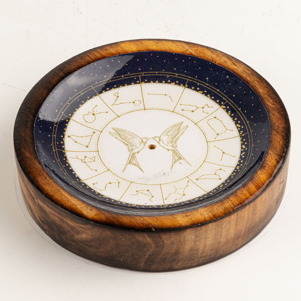 Gemini Mango Wood Mini Bowl & Incense Stick Holder