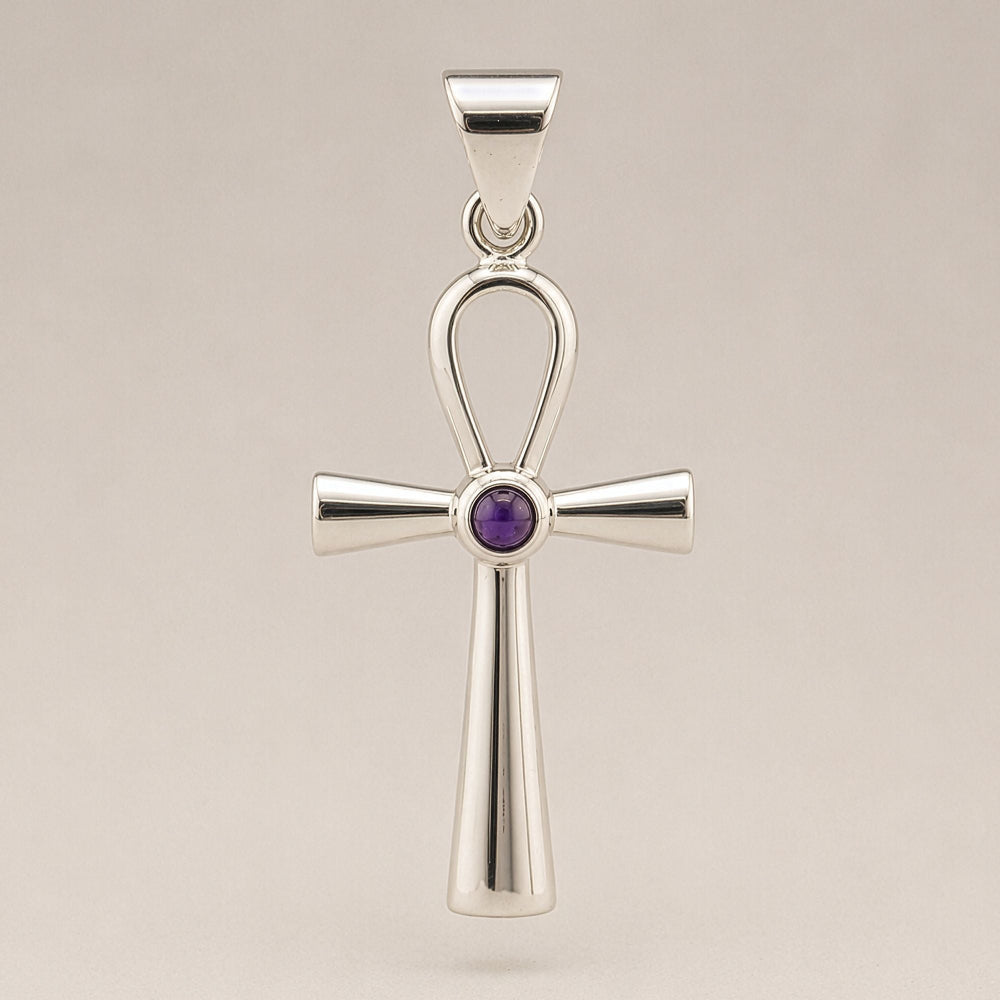 Ankh Symbol of Eternal Life Pendant | Silver Plated | 45cm Cord