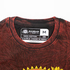Nomad Sari Stonewashed Cotton T-Shirt | Dragon Mandala | Maroon | Large