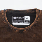 Nomad Sari Stonewashed Cotton T-Shirt | Sun & Zodiac | Brown | XL