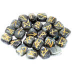 Labradorite Runes Stone Set in Pouch