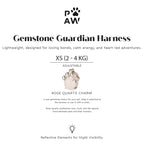 Dog Step-In Guardian Harness with Reflective Mesh & Rose Quartz Charm - Soft Pink - Extra Small (2-4kg)