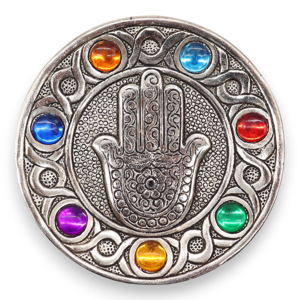 Seven Chakra Hamsa Incense Stick Holder | 11.5cm
