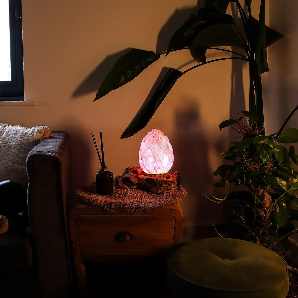 The Lotus DriftGlow Lamp | Purple Crackle