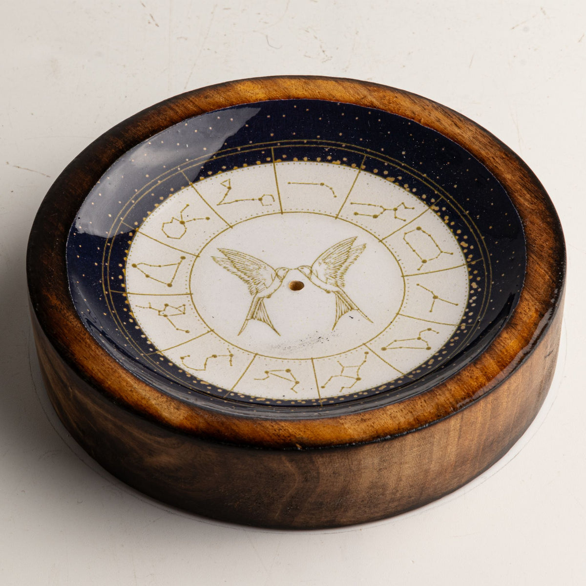 Gemini Mango Wood Mini Bowl & Incense Stick Holder