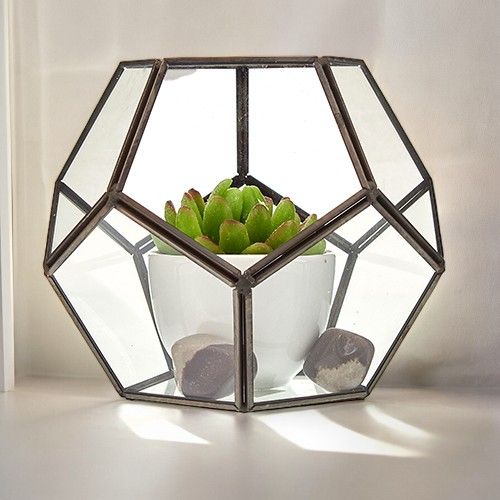 Geometric Crystal Display Terrarium — Large Octagon