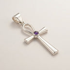 Ankh Symbol of Eternal Life Pendant | Silver Plated | 45cm Cord