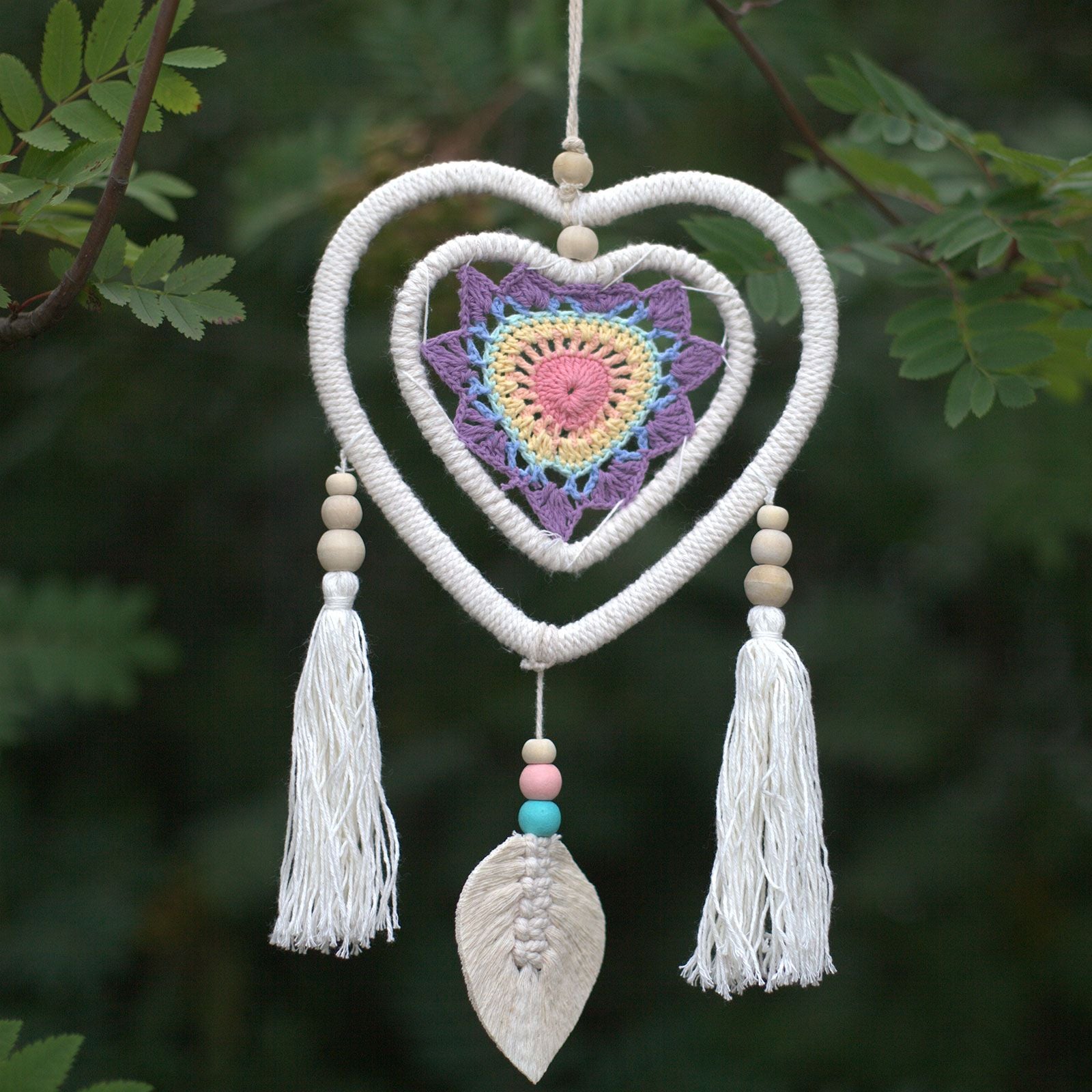 Multi Heart Dreamcatcher | Medium 35cm | Handmade in Bali