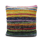 Sunrise Oranges Rag Rug Cushion Cover | Recycled Cotton | Handmade in India