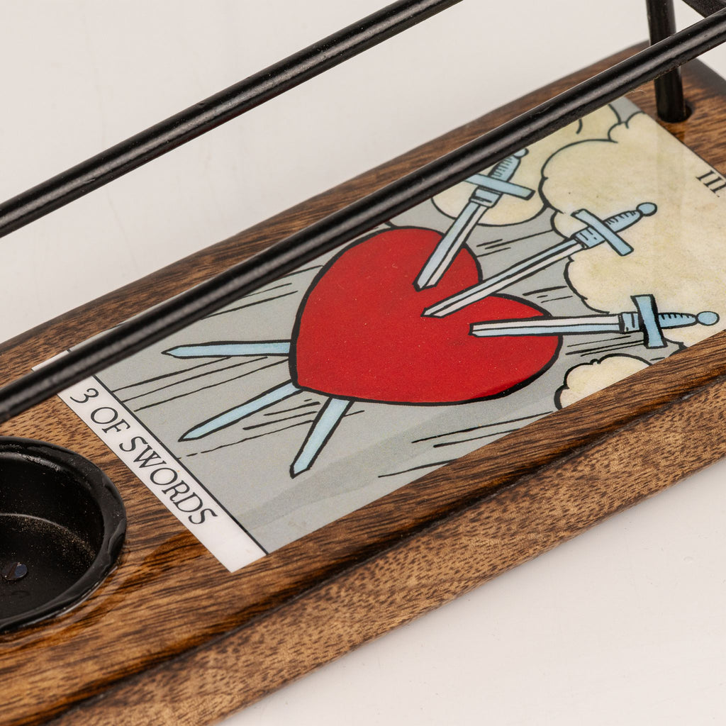 Three of Swords Large Enamelled Sage Stick Burner