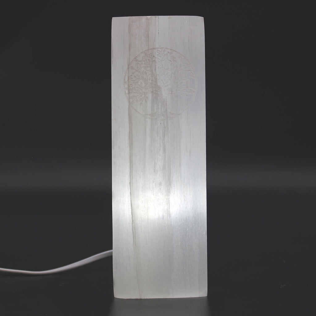 Chakra Lamp Selenite Block Lamp 25cm