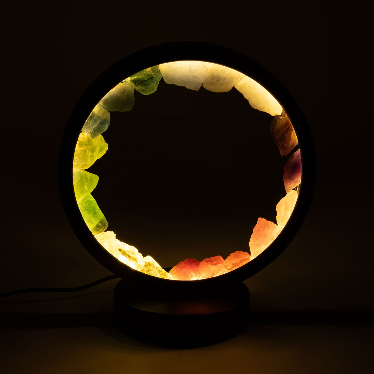 Gemstone Halo Lamp - 7 Chakra - Seven Gemstones