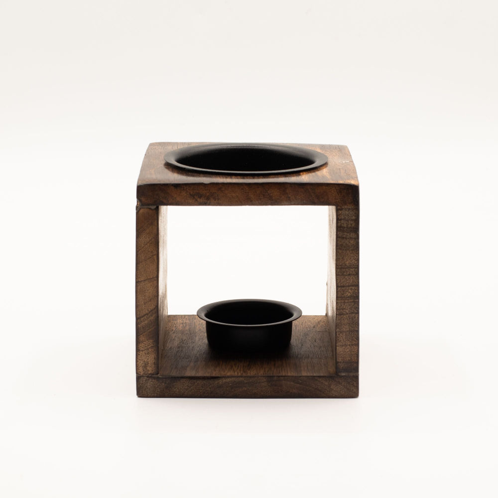 Flower of Life Square Mango Wood Oil Burner