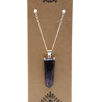 Amethyst Gemstone Flat Pencil Pendant