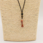 Goldstone Bone Cord Necklace Gemstone Pendant
