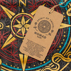 Nomad Sari Stonewashed Cotton T-Shirt | Compass of Life | Charcoal | Medium
