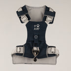 Dog Step-In Guardian Harness with Reflective Mesh & Black Obsidian Charm - Rock Grey - Small (4-8kg)